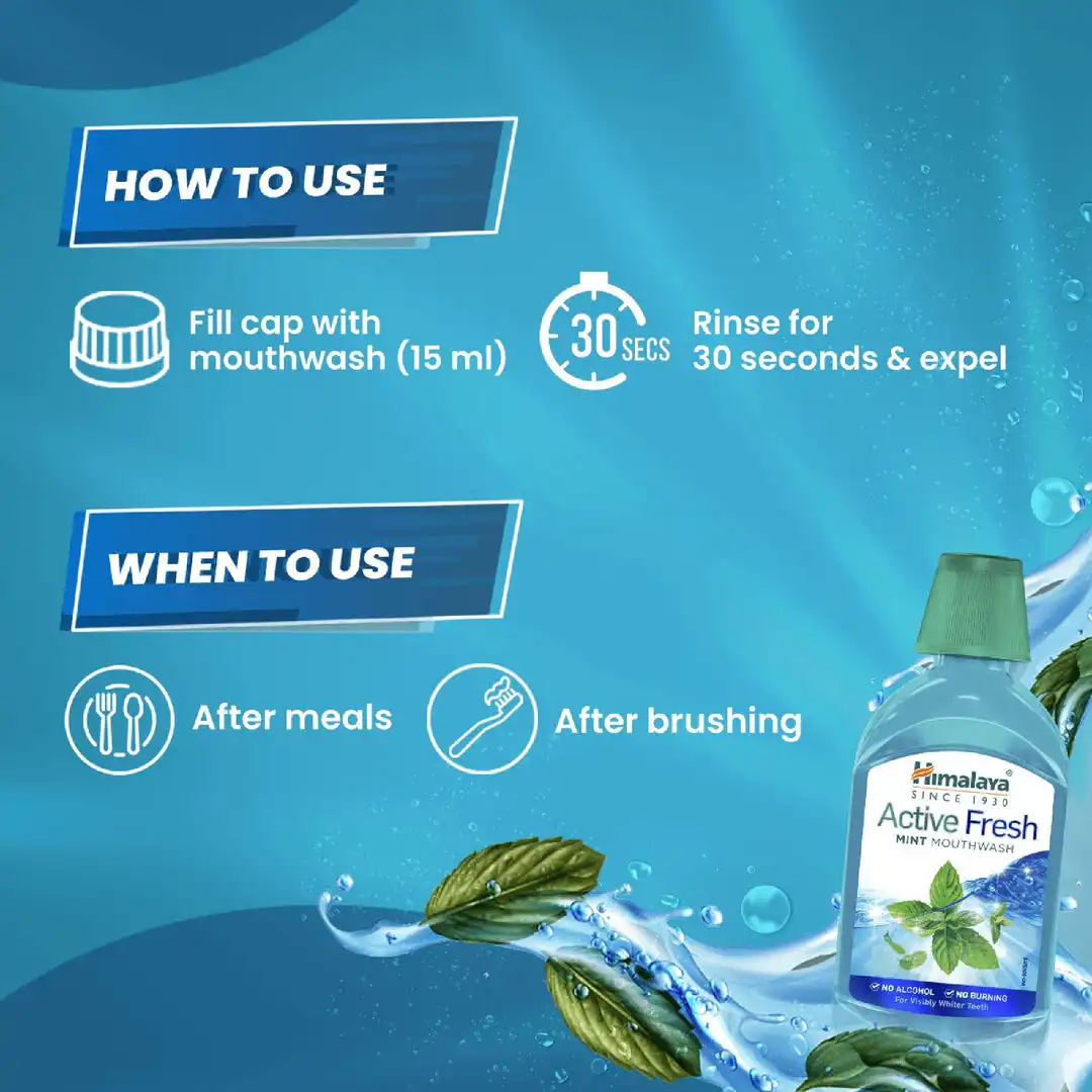 Himalaya Active Fresh Mint Mouthwash - Image 5