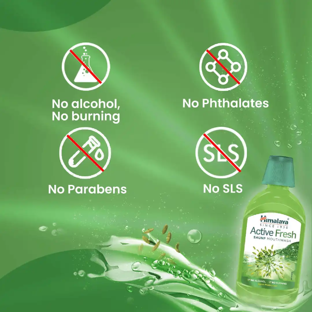 Himalaya Active Fresh Saunf Mouthwash - Image 4