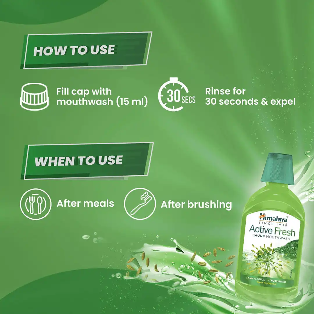 Himalaya Active Fresh Saunf Mouthwash - Image 5