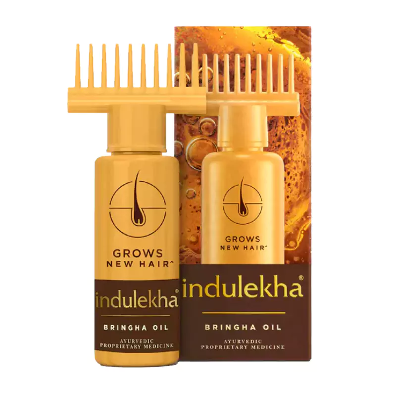 Indulekha Bhringa Hair Oil | Ayurvedic Medicine for Hair Fall Control | Selfie Bottle Applicator