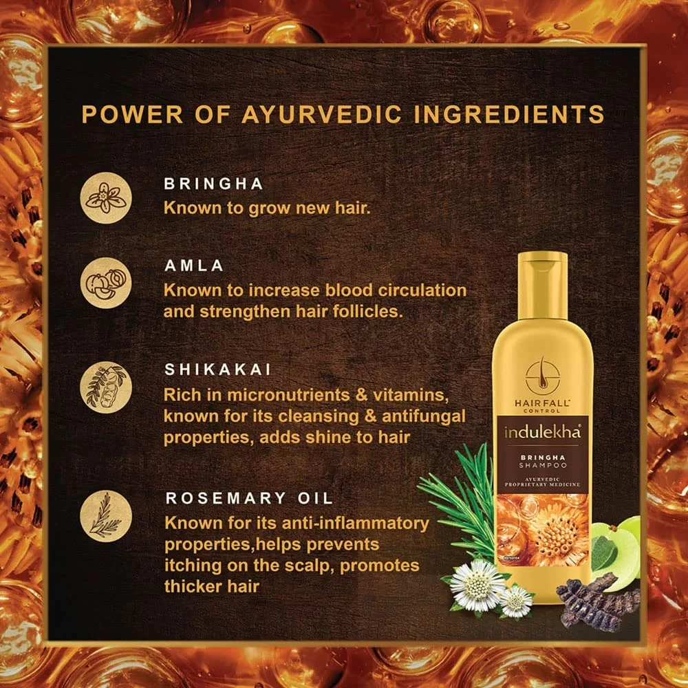 Indulekha Bringha Anti Hair Fall Shampoo - Image 4