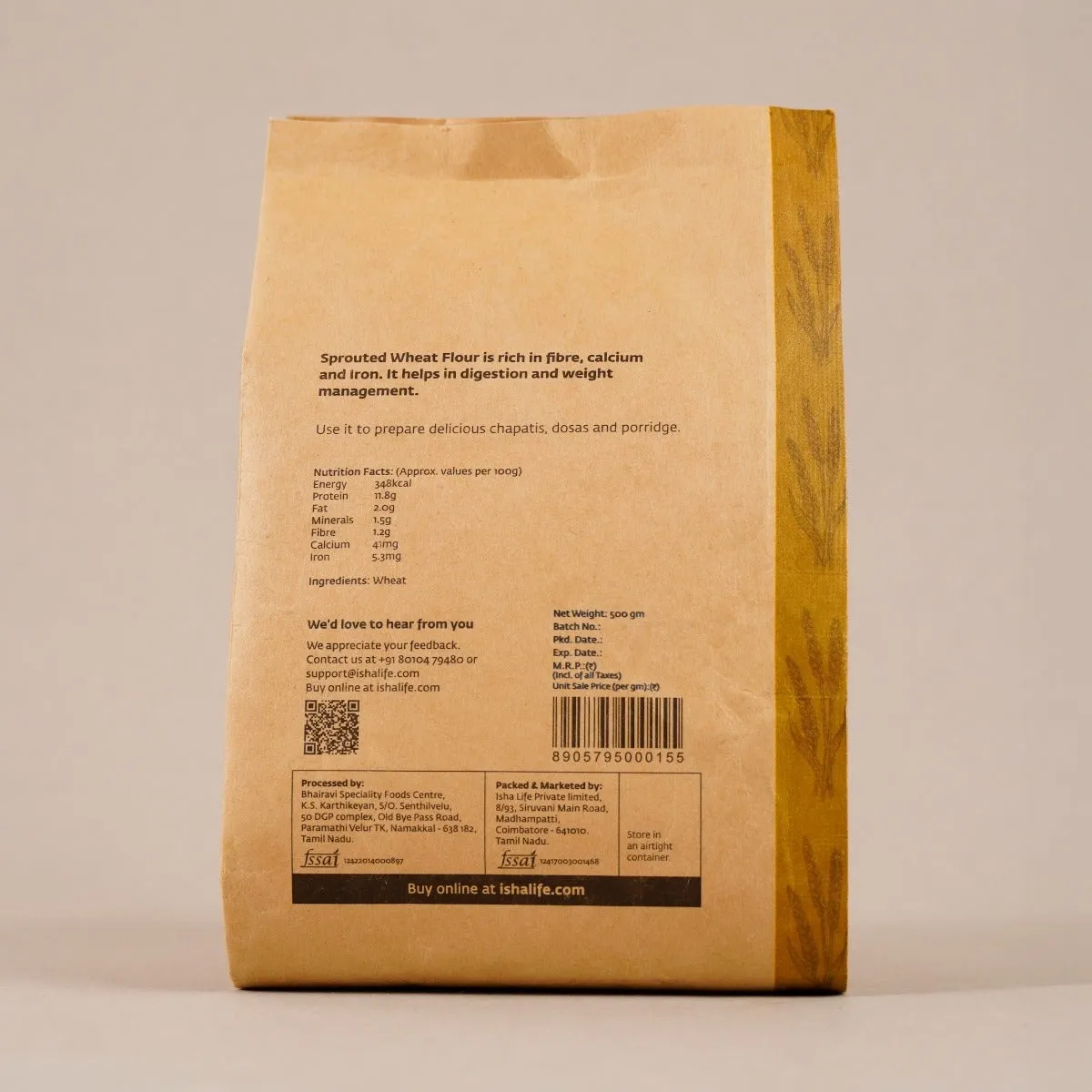 Isha Life Sprouted Wheat Flour - Image 3