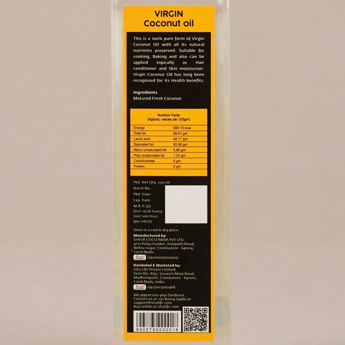 Isha Life Virgin Coconut Oil - Image 5