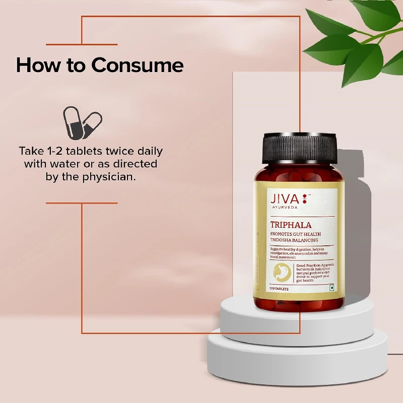 Jiva Ayurveda Triphala Formulation Improves Digestion, Promotes Gut Health & Relives Tablet - Image 3