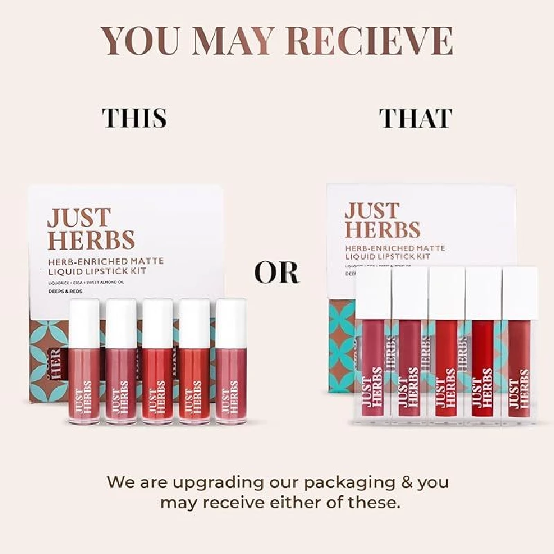 Just Herbs Ayurvedic Liquid Lipstick Matte Finish Kit Set - Image 2
