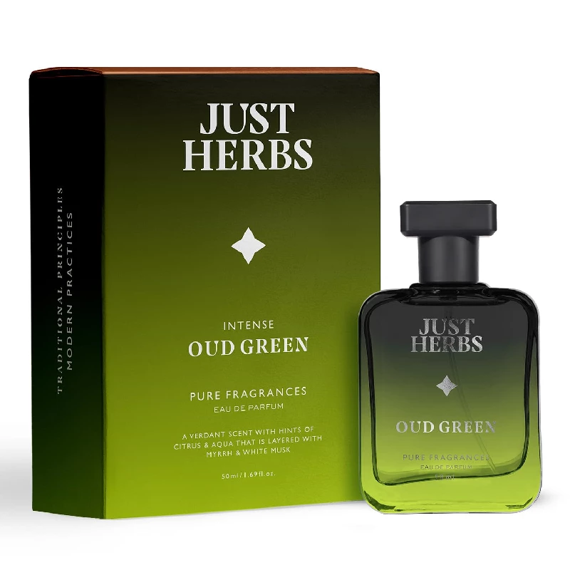 Just Herbs Intense Oud Green EDP Perfume Spray for Men Long Lasting Fragrance Just Herbs Intense Oud Green EDP Perfume Spray for Men Long Lasting Fragrance-Pack Size-50 ml
