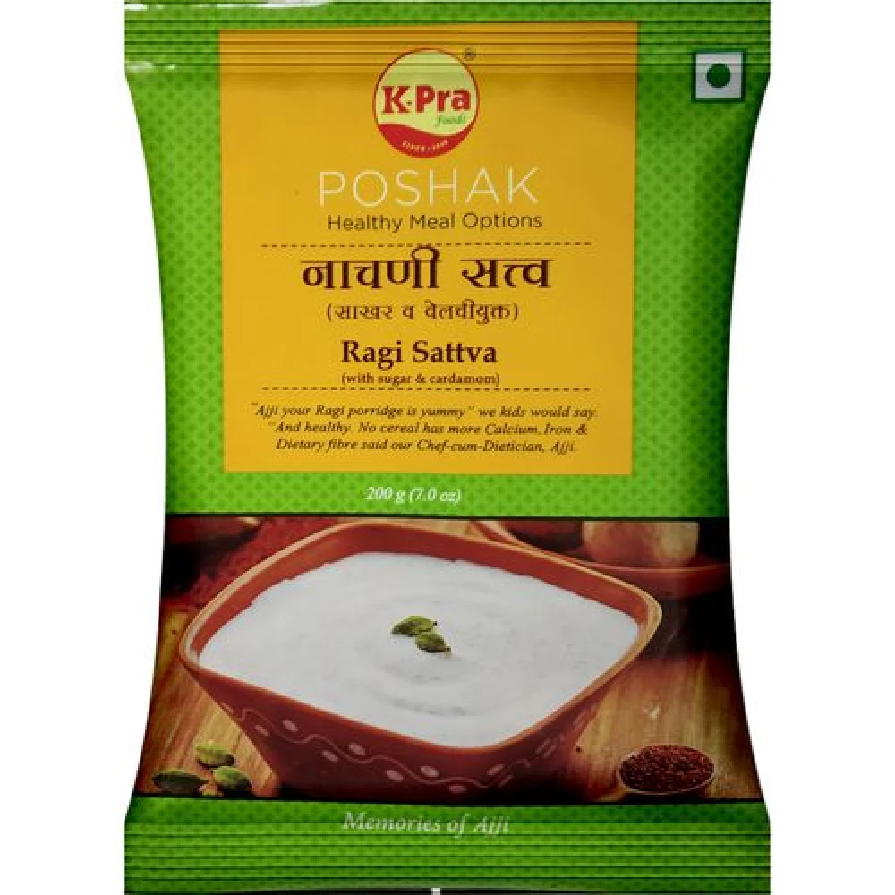 K PRA  Ragi Sattva - With Sugar & Cardamom K-PRA  Ragi Sattva - With Sugar & Cardamom--200 g Pouch