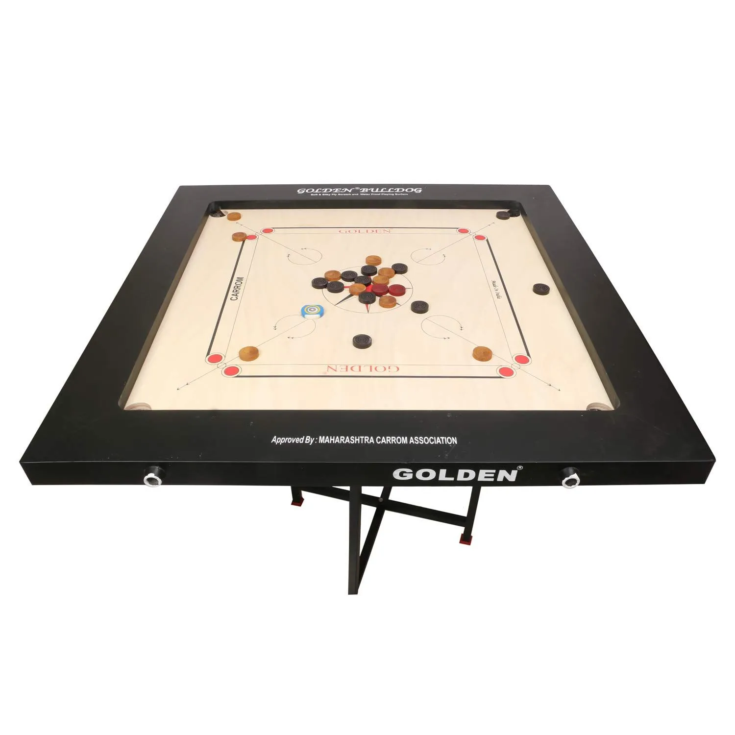 KD Sports Golden Carrom Board Game Board Jumbo Ply Wood Board With Coin, Striker & Cover, Aicf Approved - Image 10