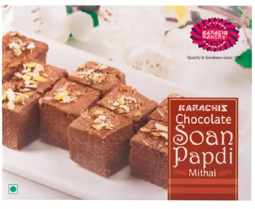 Karachi Bakery Chocolate Soan Papdi Mithai - Image 3