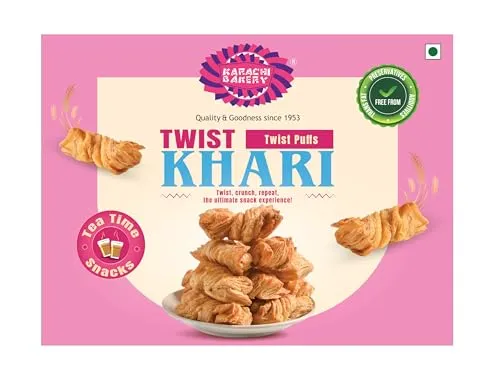 Karachi Bakery Twist Khari Karachi Bakery Twist Khari-Pack Size-200 g