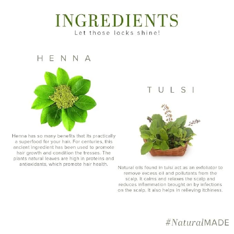 Khadi Natural Heena & Tulsi Extra Conditioning Herbal Hair Shampoo - Image 3