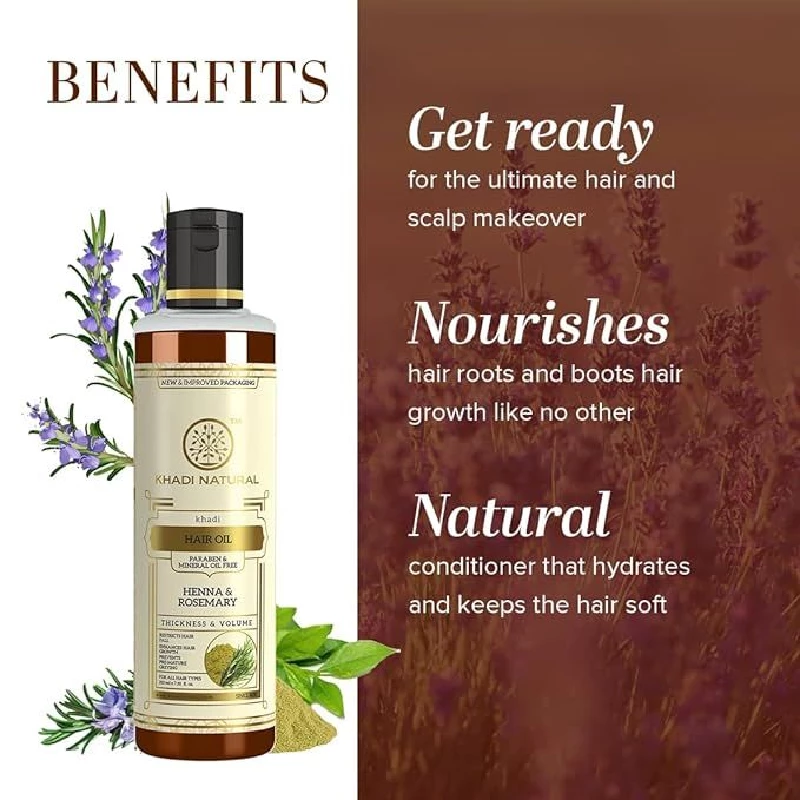 Khadi Natural Rosemary & Henna Hair Oil - Image 2