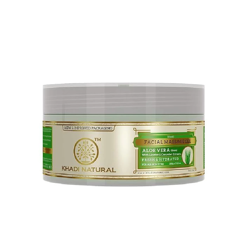 Khadi Natural Transparent Aloe Vera Facial Massage Gel Hydrates & Soften Skin Khadi Natural Trasparent Aloe Vera Facial Massage Gel Hydrates & Soften Skin-Pack Size-200 g
