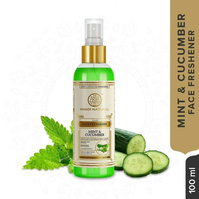 Khadi Natural Mint And Cucumber Herbal Face Freshner Spray Instant Skin Booster