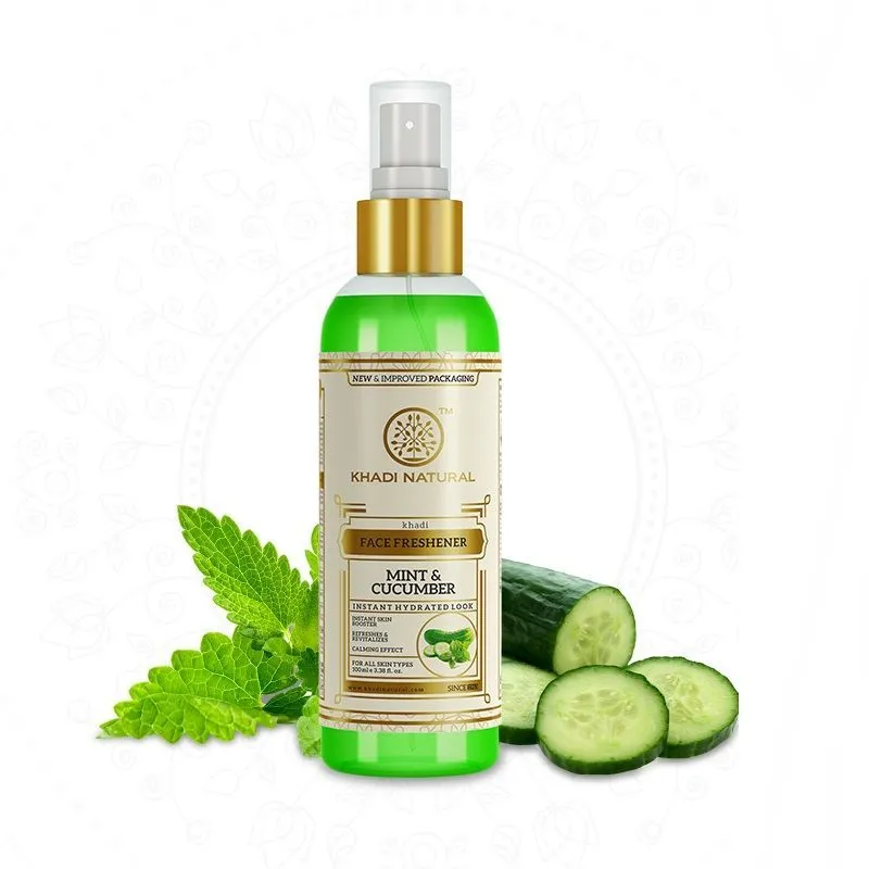 Khadi Natural Mint and Cucumber Herbal Face Freshner Spray Instant Skin Booster - Image 8