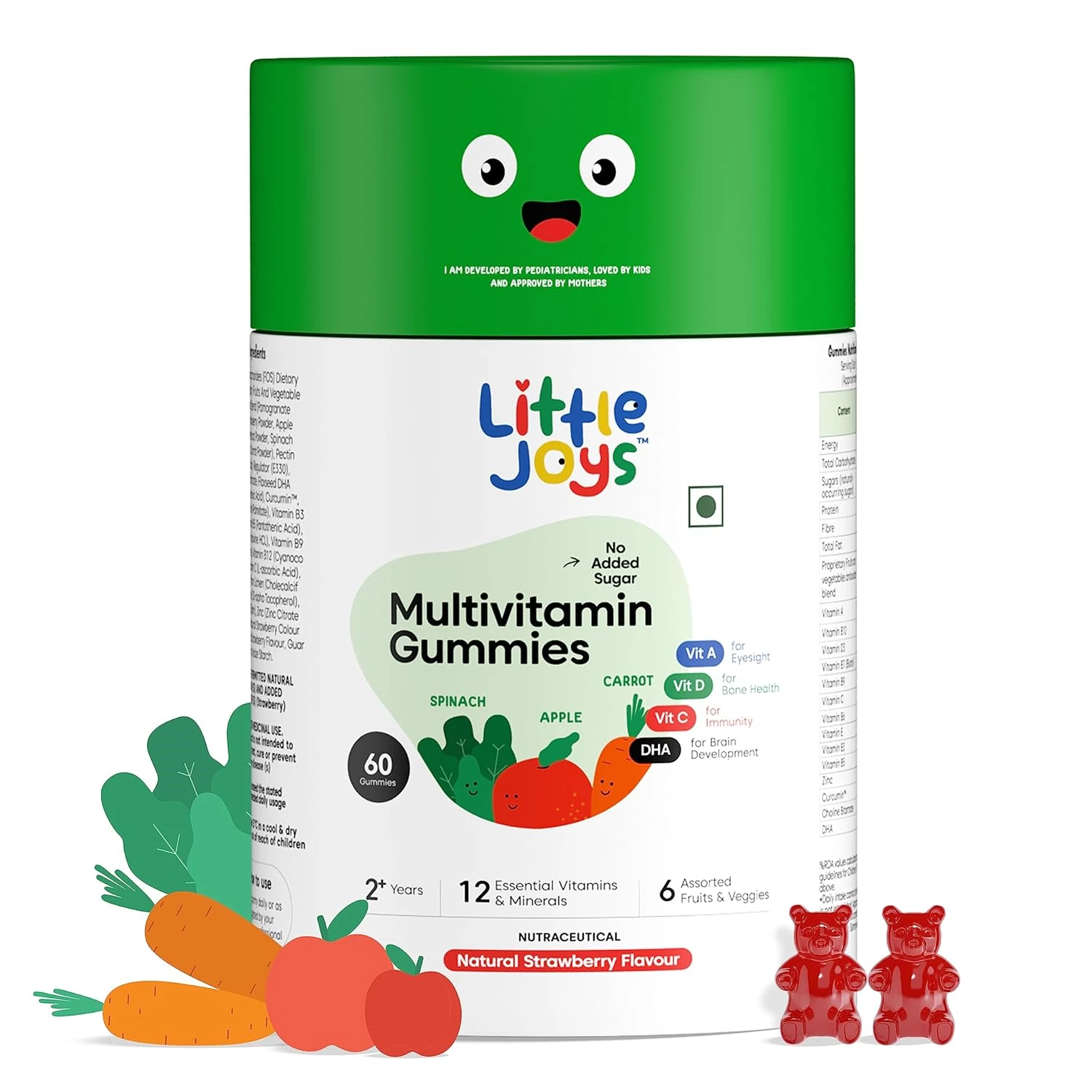 Little Joys Multivitamin Gummies for Kids-Strawberry Flavour 2-6 Years Old - Image 5