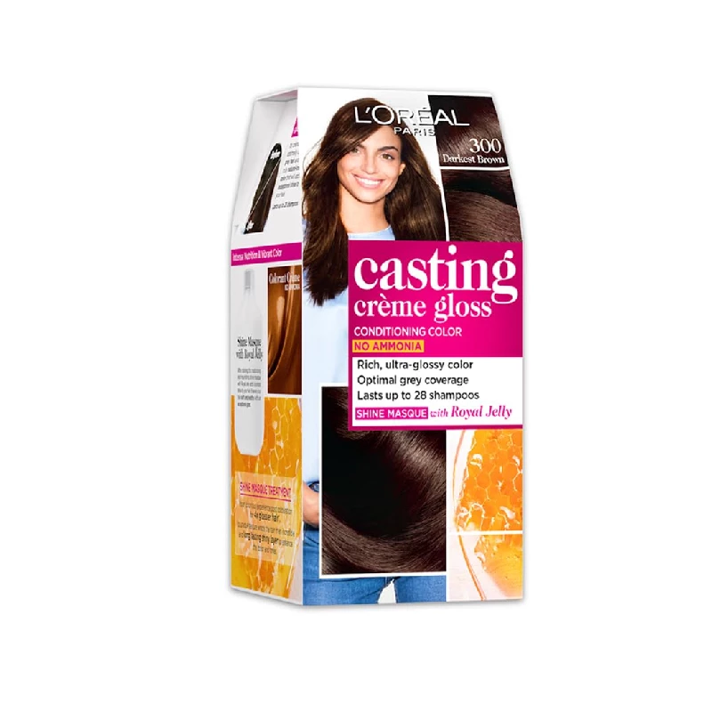 Loreal Paris Semi-Permanent Hair Colour - Darkest Brown 300 Loreal Paris Semi-Permanent Hair Colour - Darkest Brown 300-Pack Size-159.5 g