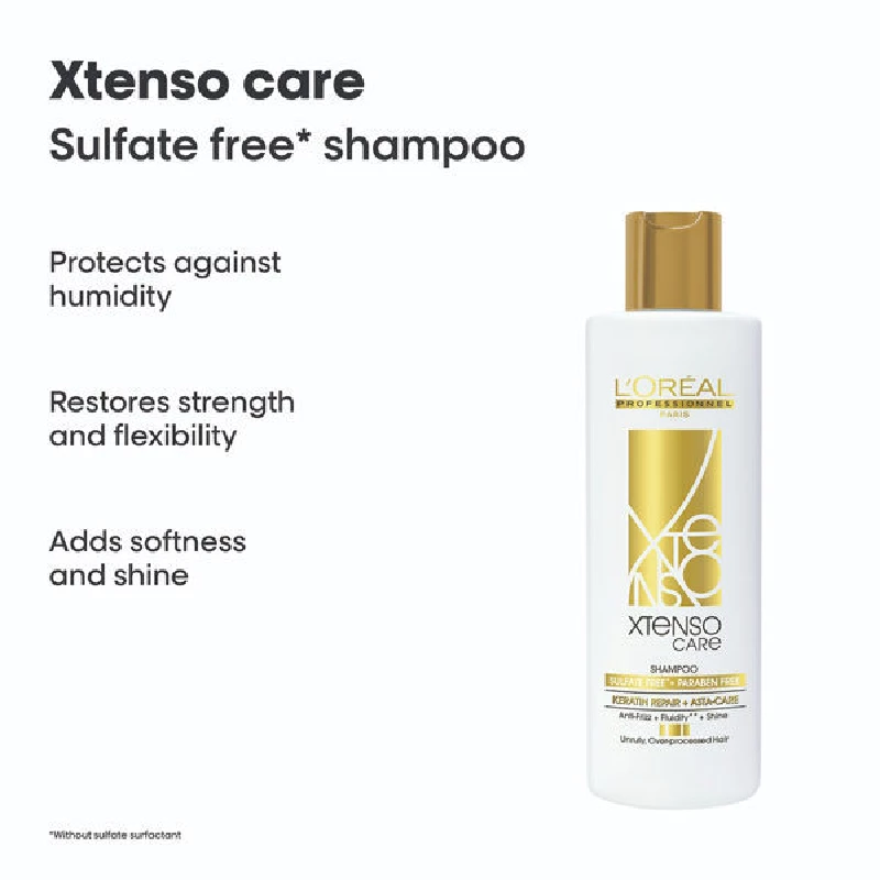 Loreal Professionnel Xtenso Care Sulfate Free Hair Care Regime With Shampoo (250ml), Masque (196ml) And Serum (50ml) - Image 4