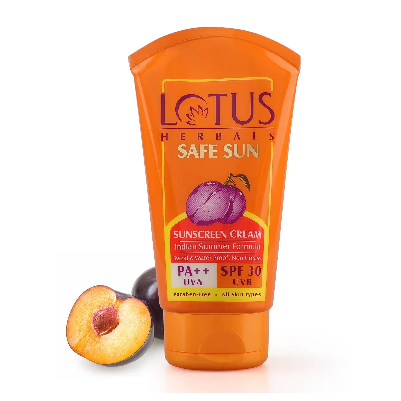 Lotus Herbals Safe Sun Sunscreen Cream PA++ SPF-30 Indian Summer Formula Lotus Herbals Safe Sun Sunscreen Cream PA++ SPF-30 Indian Summer Formula-Pack Size-100 g