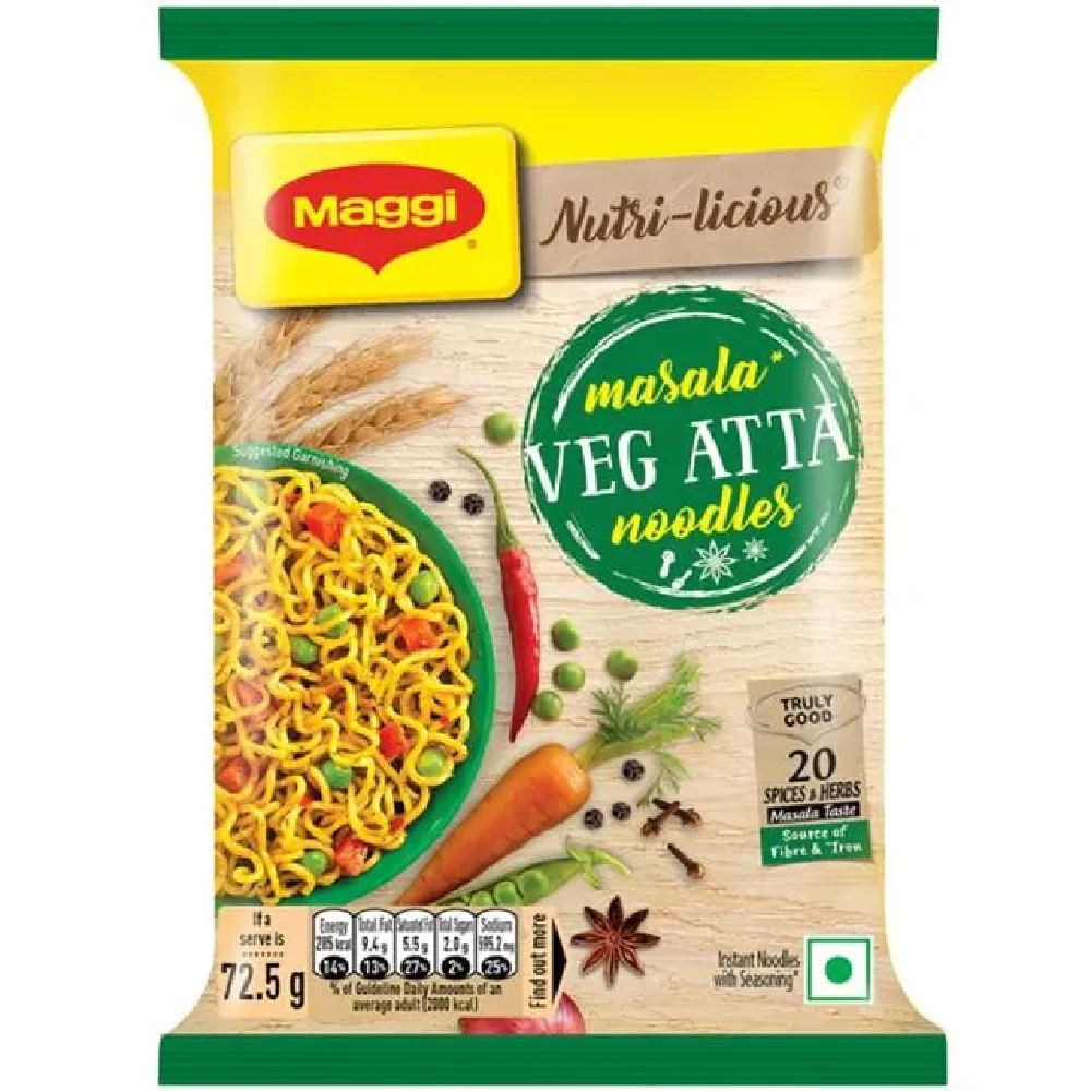 Maggi Nutri-Licious Masala Veg Atta Noodles - Herbs & Spice Blend, Iron & Fibre Rich - Image 5