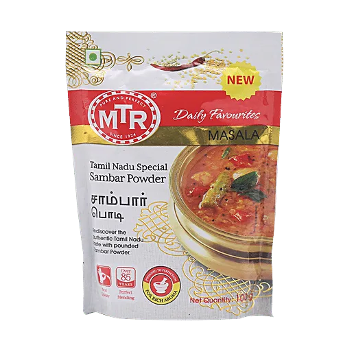 MTR Tamil Nadu Special Sambar Powder MTR Tamil Nadu Special Sambar Powder-Pack Size-100 g