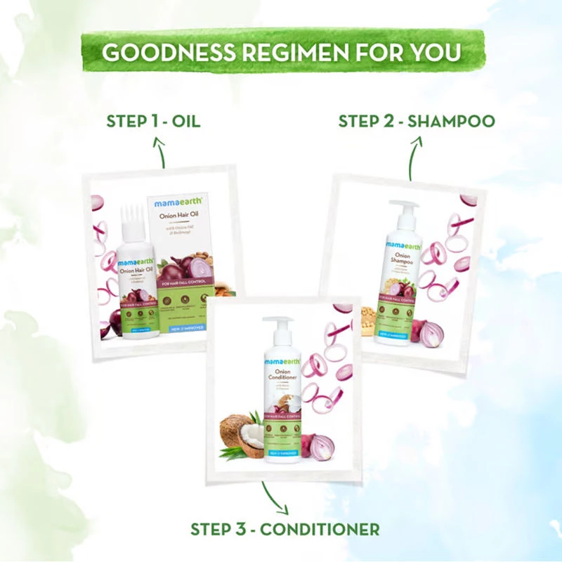 Mamaearth Onion Anti Hair Fall Spa Range with Shampoo + Conditioner + Oil for Hair Fall Control - Image 7