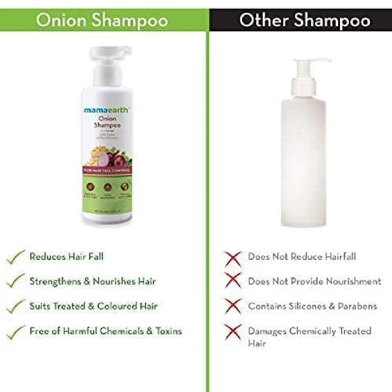 Mamaearth Onion Shampoo for Anti Hair Fall & Hair Growth with Onion Oil & Plant Keratin - Image 3