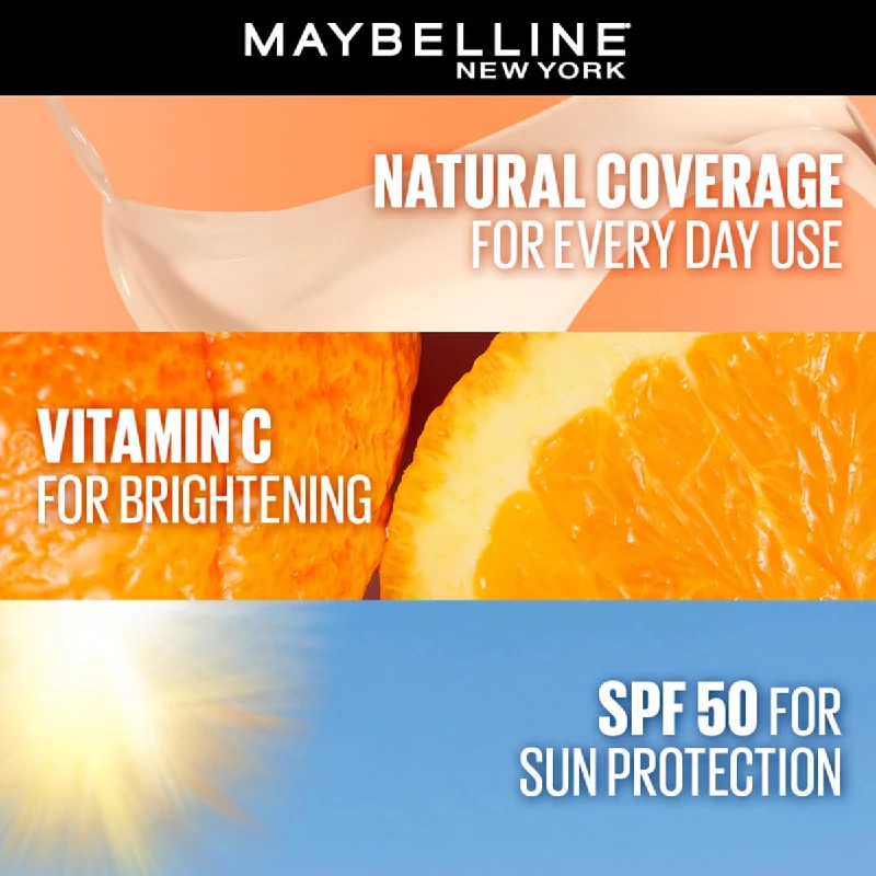 Maybelline New York Liquid Foundation For Lightweight Skin Tint With Spf 50 & Vitamin C (Shade 03) - Image 2