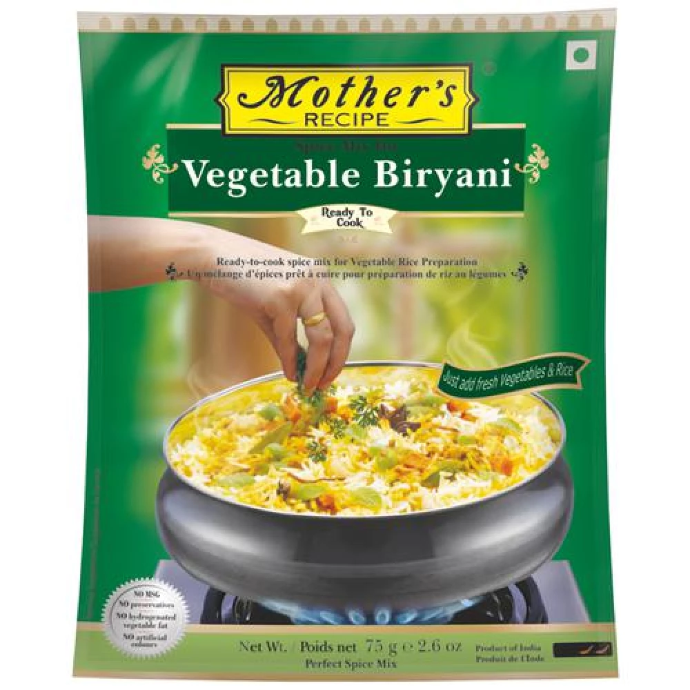 Mother's Recipe Mothers Recipe mix-vegetable-biryani 75 g Pouch - Image 1