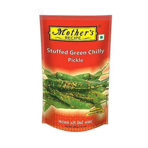Mother's Recipe Stuffed Green Chilli Pickle - Image 1