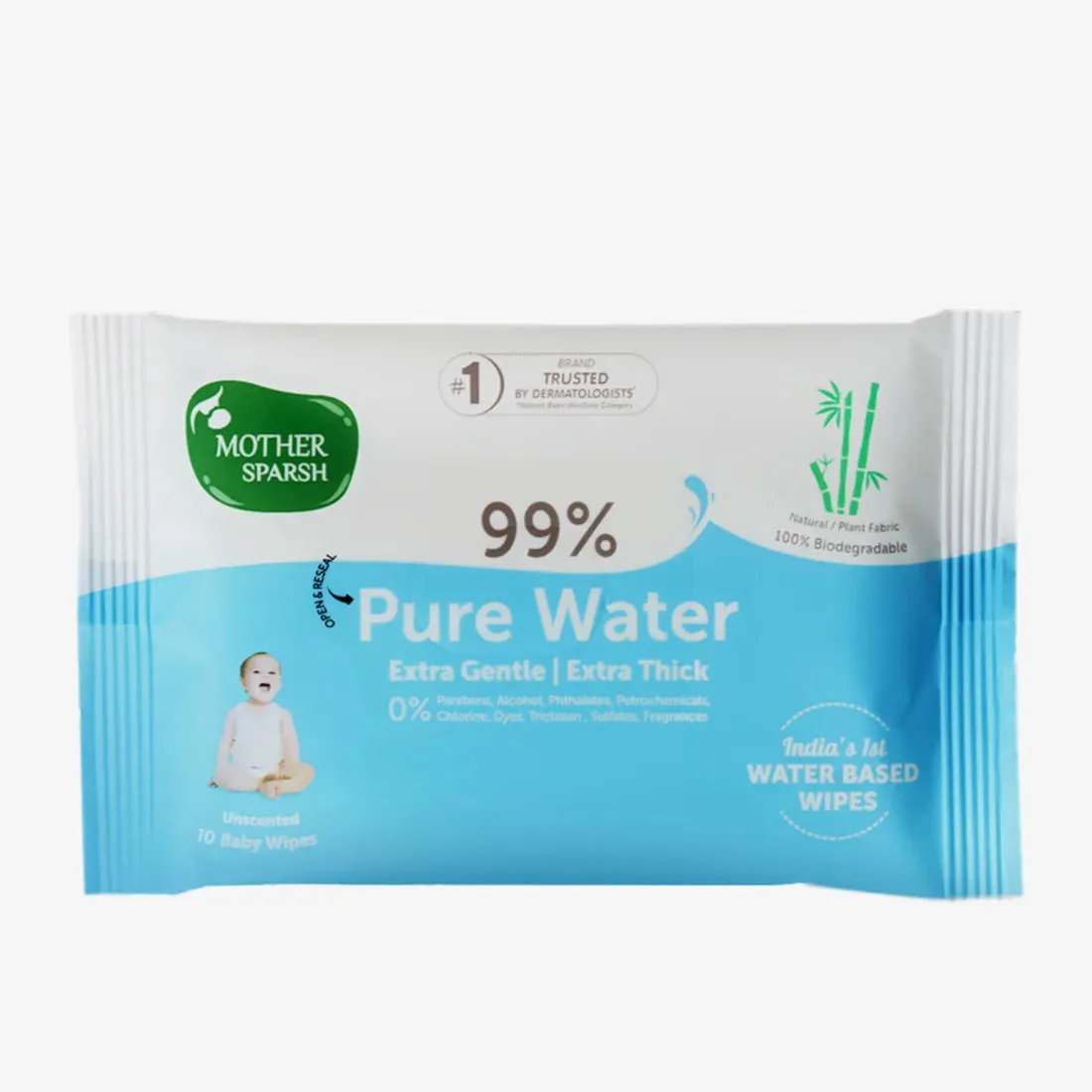 Mother Sparsh 99 Pure Water Unscented Baby Wipes