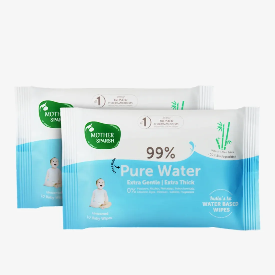 Mother Sparsh 99% Pure Water Unscented Baby Wipes - Image 7