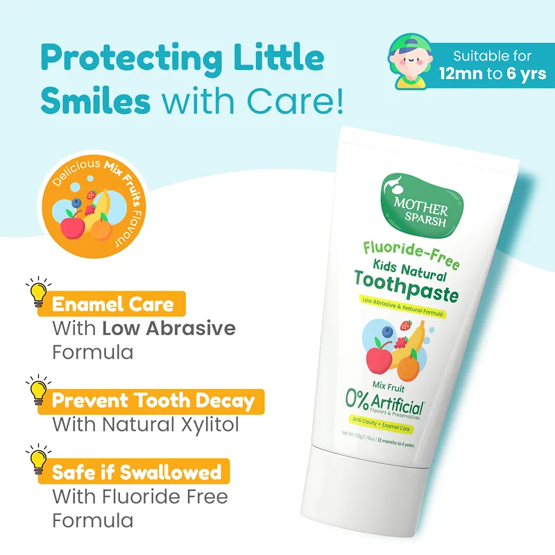 Mother Sparsh Kids Natural Mix Fruit Toothpaste - Image 3