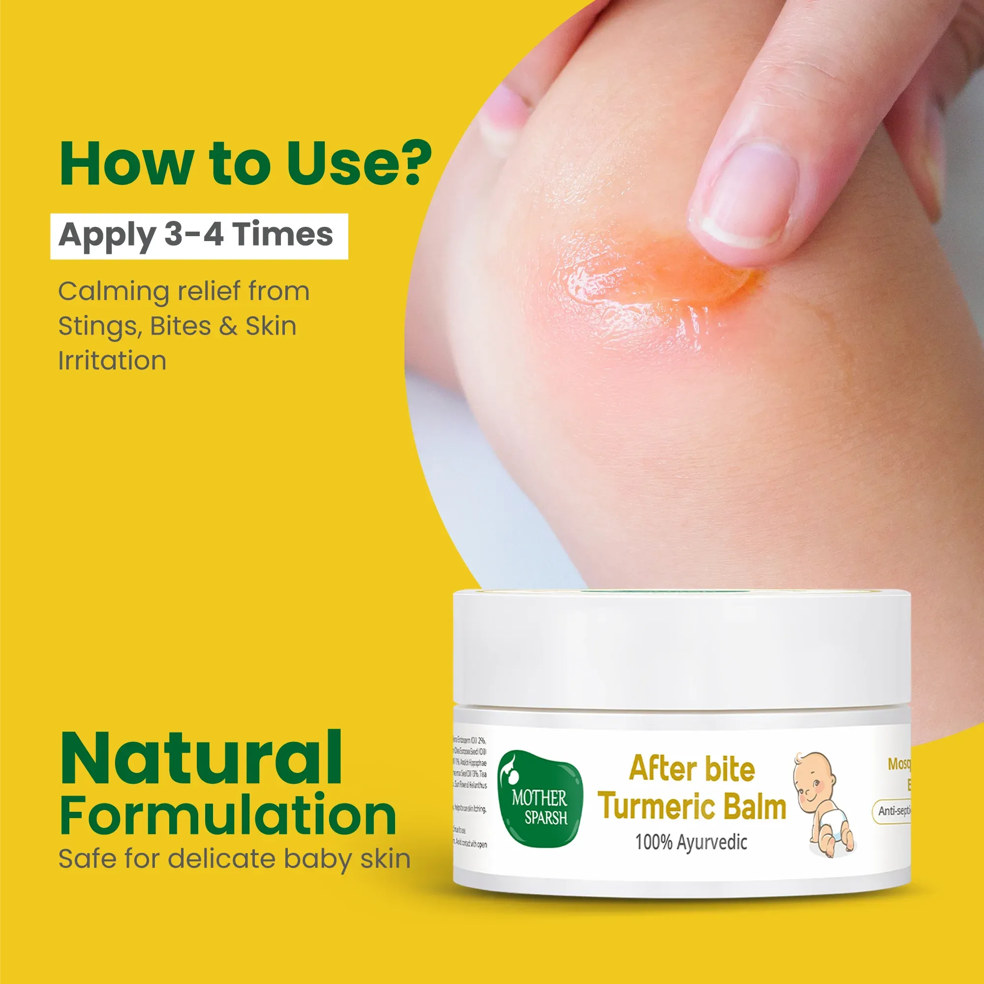 Mother Sparsh Mosquito Repellent Patches + After Bite Turmeric Balm - Image 5