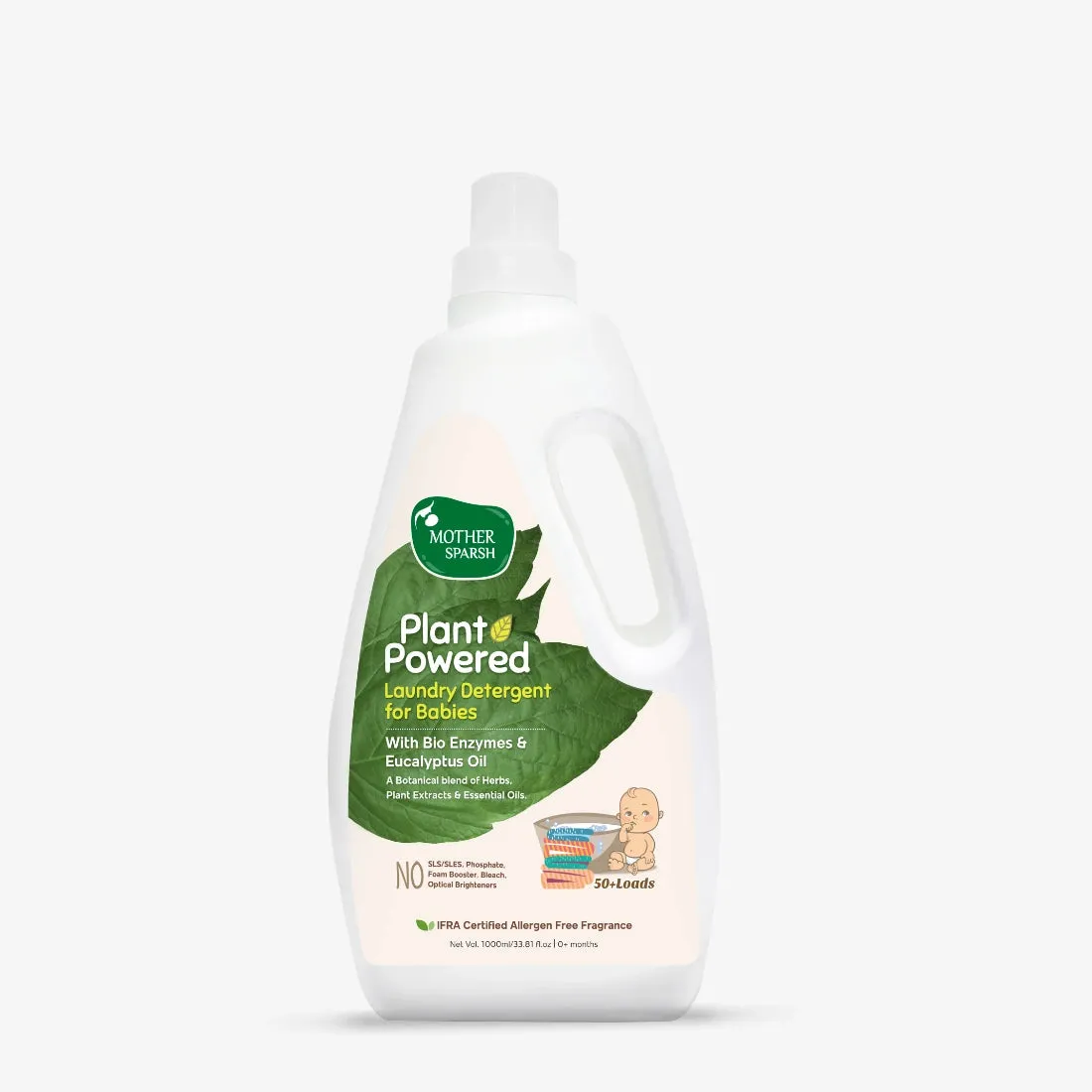 Mother Sparsh Plant Powered Laundry Detergent for Babies & Adults with Sensitive Skin Mother Sparsh Plant Powered Laundry Detergent for Babies & Adults with Sensitive Skin-Pack Size-1000 ml