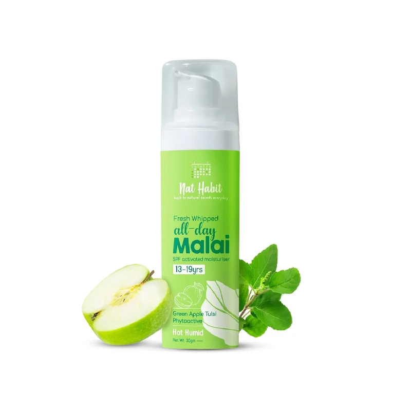 Nat Habit All Day Face Fresh Whipped Green Apple Tulsi PhytoActive Malai Cream Nat Habit All Day Face Fresh Whipped Green Apple Tulsi PhytoActive Malai Cream-Pack Size-30 g