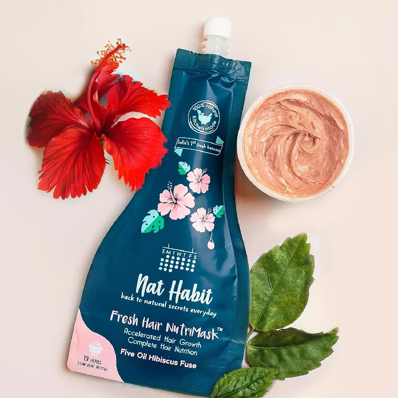 Nat Habit Five Oil Hibiscus Nutri Hair Mask For Growth 40 g - Image 4