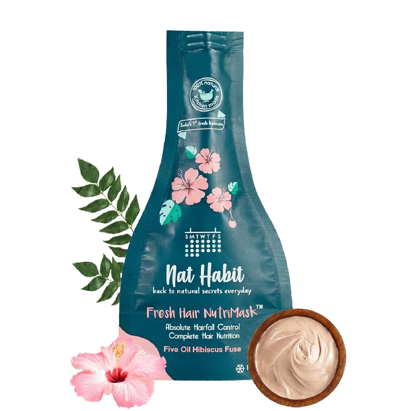 Nat Habit Five Oil Hibiscus NutriMask-Hair Mask Nat Habit Five Oil Hibiscus NutriMask-Hair Mask-Pack Size-40 g