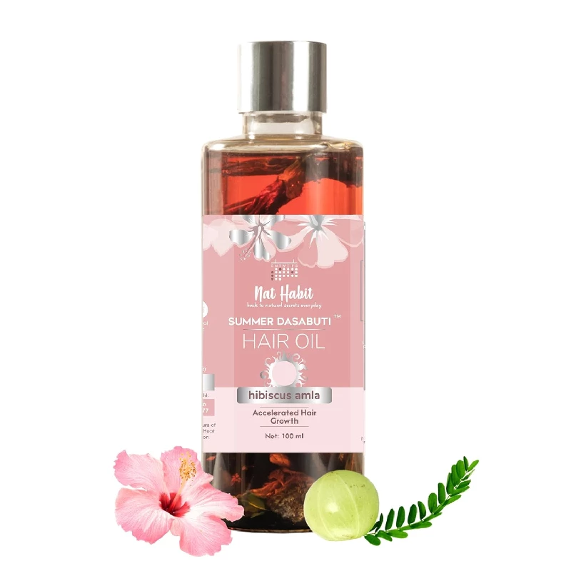 Nat Habit Hibiscus Amla Summer Hair Oil For Men & Women