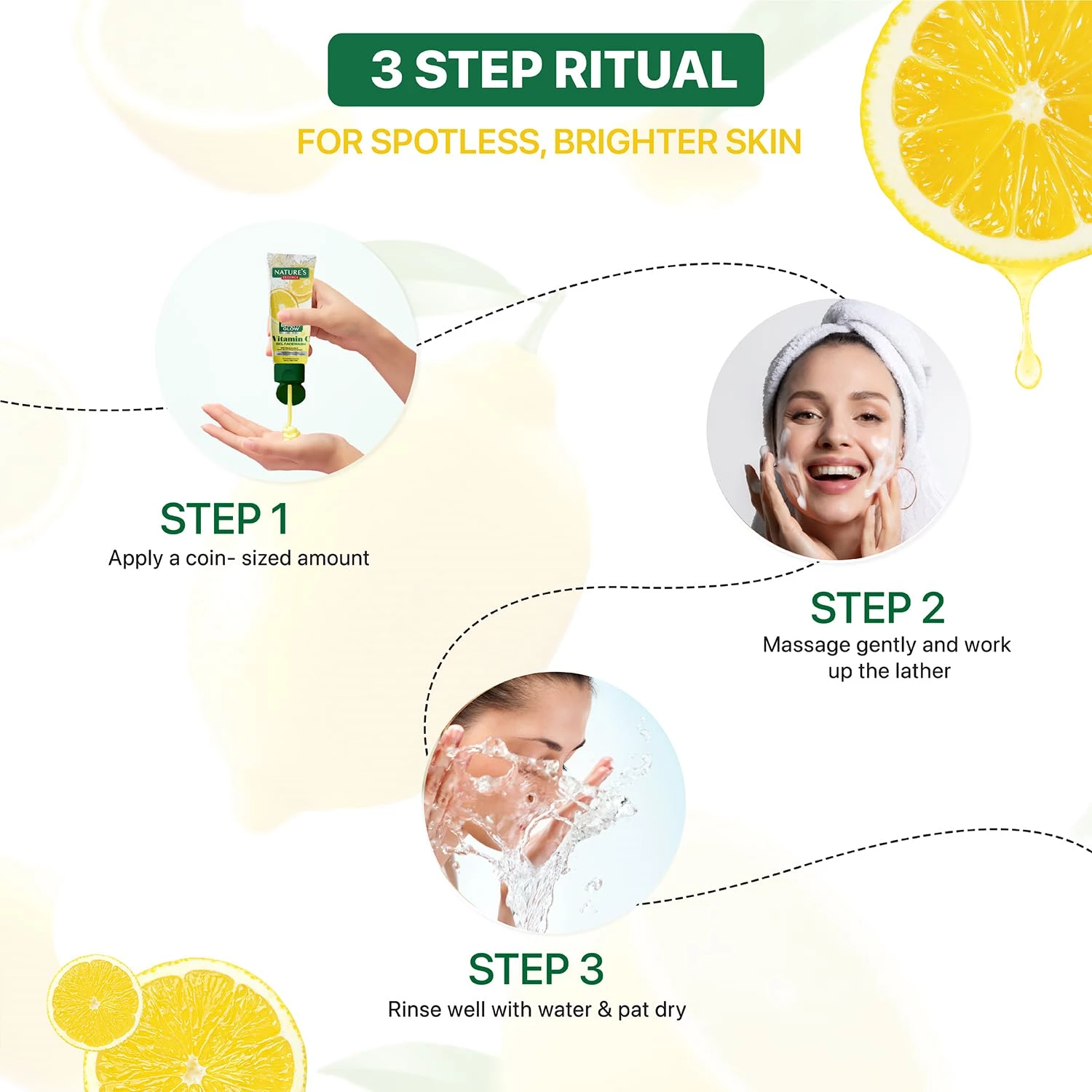 Nature's Essence Bright Glow Vitamin C Gel Facewash - Image 4