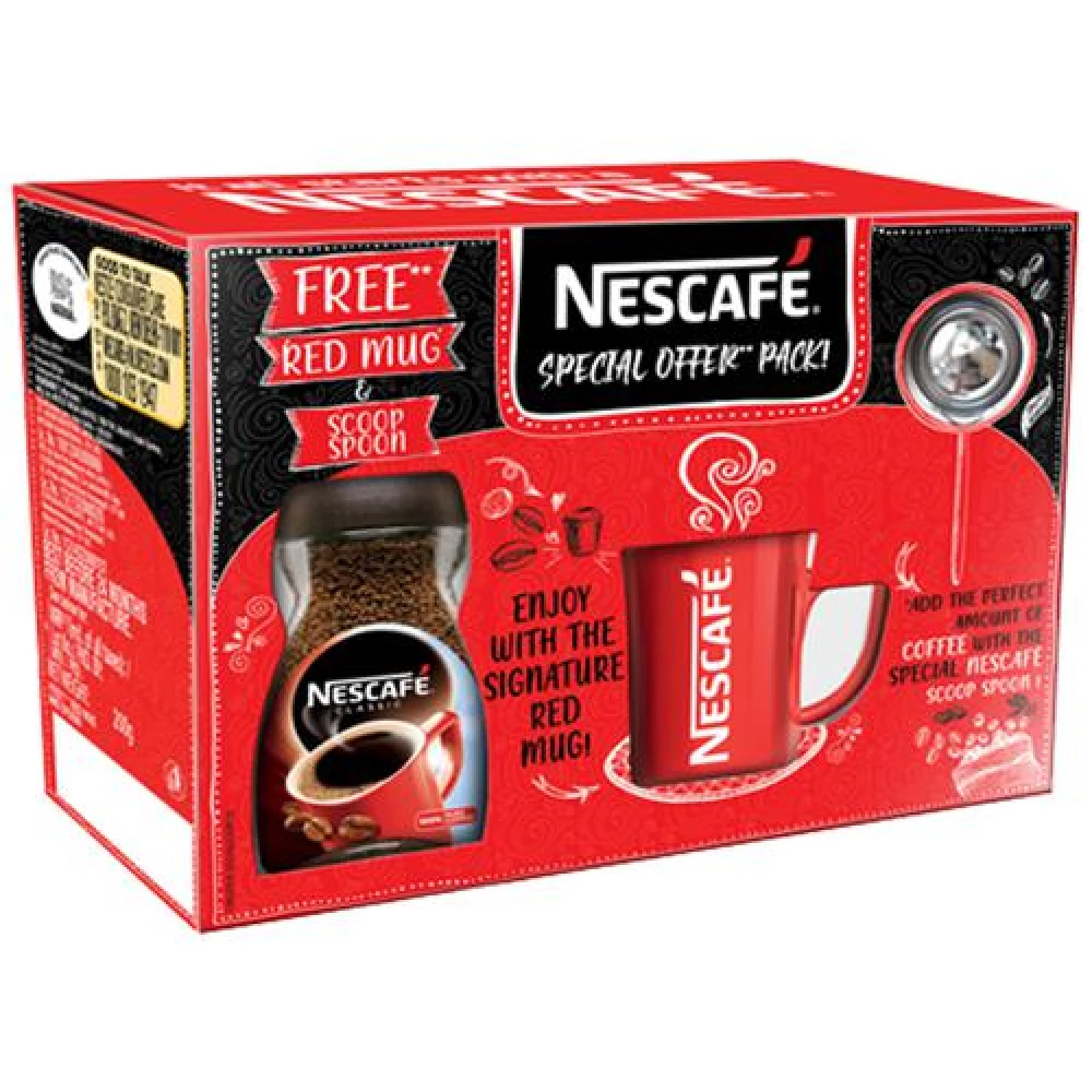 Nescafe Classic 100% Pure Instant Coffee - Special Offer Pack Nescafe Classic 100% Pure Instant Coffee - Special Offer Pack--200 g (With Free Red Mug & Scoop Spoon)