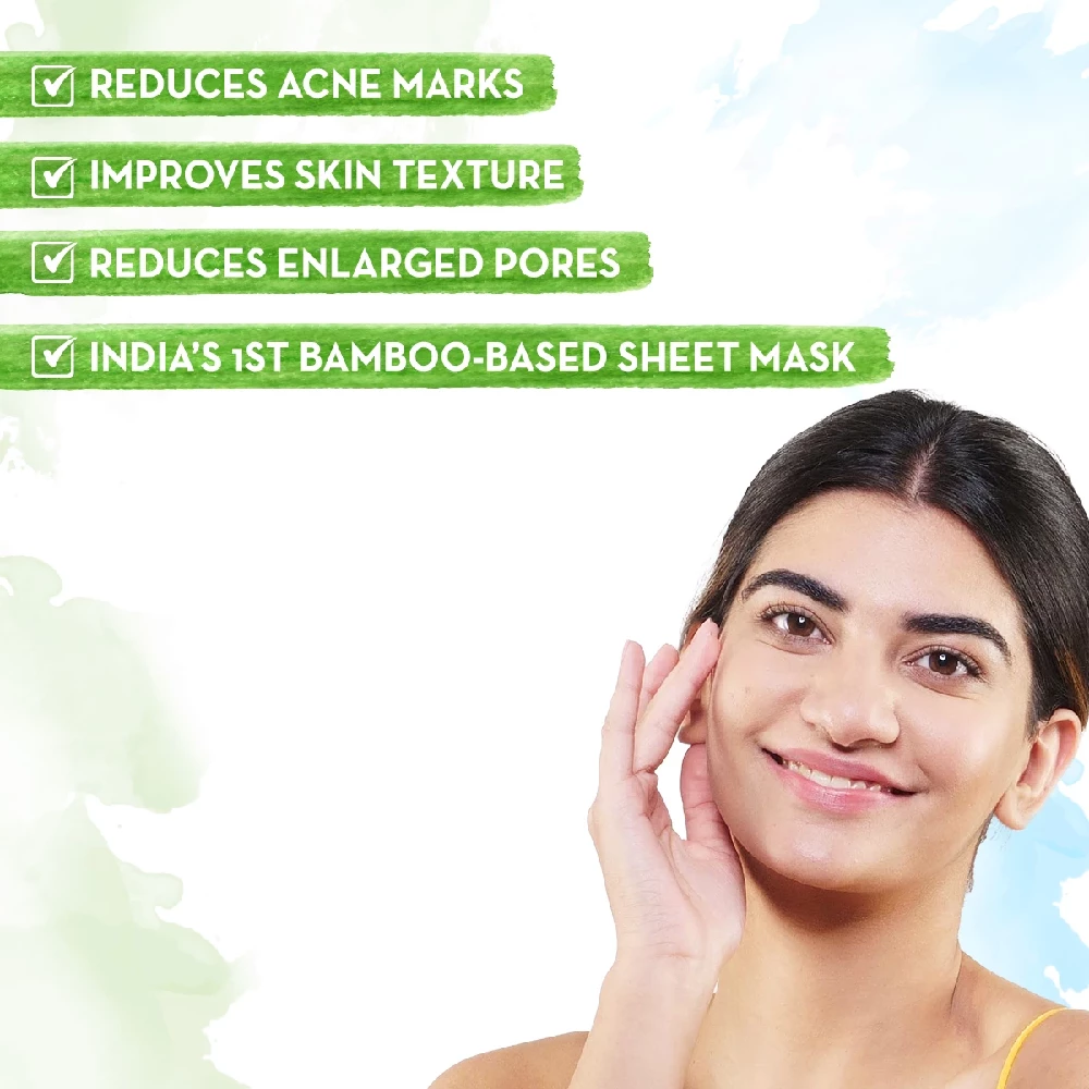 Niacinamide Bamboo Sheet Mask with Niacinamide and Ginger Extract for Clear and Glowing Skin - Image 2