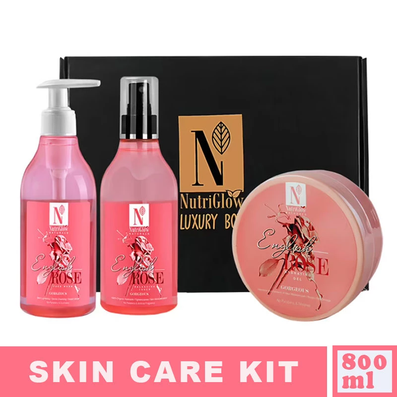 NutriGlow Natural's English Rose Combo of 3 With 100% Rose Hydrosols NutriGlow Natural's English Rose Combo of 3 With 100% Rose Hydrosols-Pack Size-800 ml