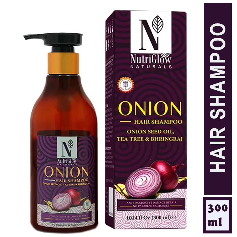 NutriGlow Natural's Onion Hair Shampoo for Damage Repair - Anti Dandruf NutriGlow Natural's Onion Hair Shampoo for Damage Repair - Anti Dandruf-Pack Size-300 ml