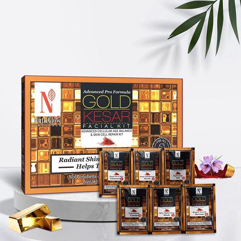 NutriGlow Naturals Advanced Pro Facial Kit - Gold Kesar + Diamond Radiance - Image 4