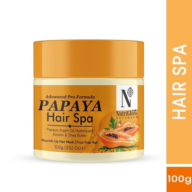 NutriGlow Naturals Advanced Pro Formula Papaya Hair Spa NutriGlow Naturals Advanced Pro Formula Papaya Hair Spa-Pack Size-100 g