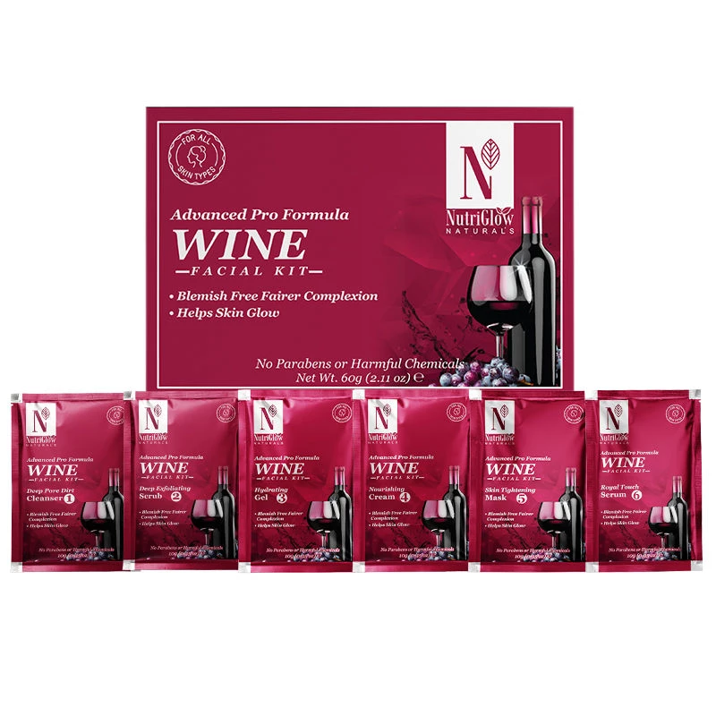 NutriGlow Naturals Advanced Pro Wine Facial Kit & Face Wash - Image 3