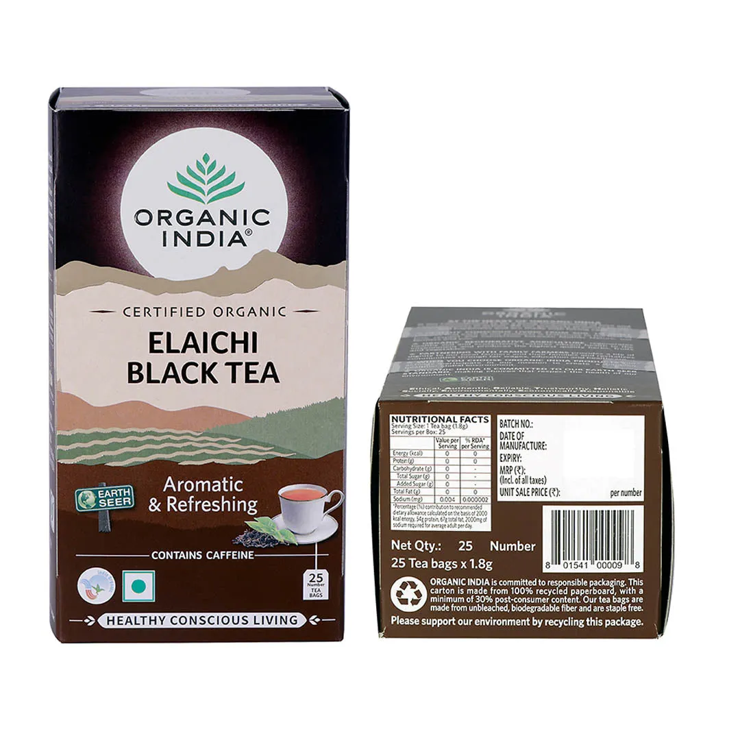 ORGANIC INDIA Elaichi Flavoured Black Tea - Image 2