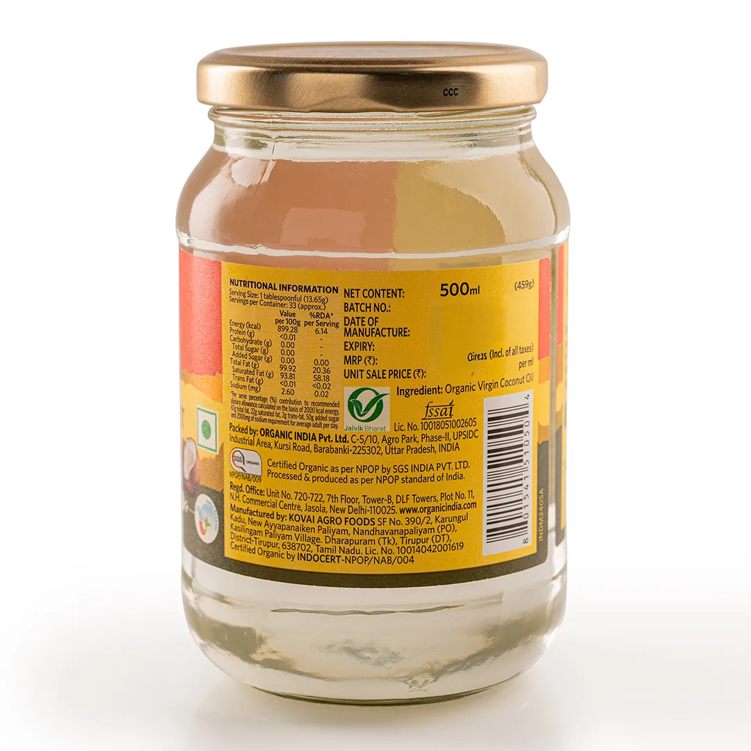 ORGANIC INDIA Virgin Coconut Oil - Image 3