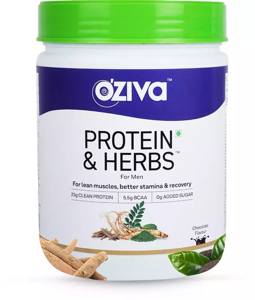 Oziva Protein & Herbs, Men, 23g Whey Protein - Chocolate - Image 5